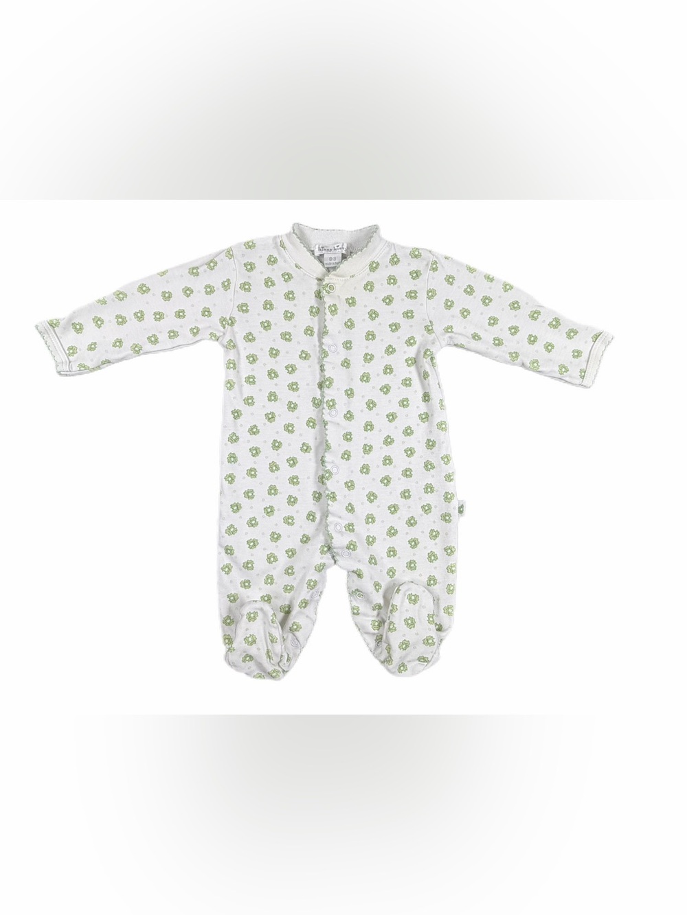 KISSY KISSY Frog Print Pima Cotton Snap Footie - 0-3M